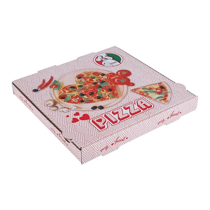 Tayyorlangan gofrirovka qilingan pizza qutisi karton katlama qutisi