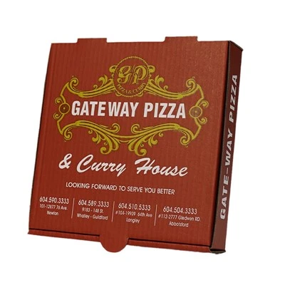 Oziq-ovqat darajasidagi qadoqlash qutisi Maxsus gofrirovka qilingan pizza qutisi