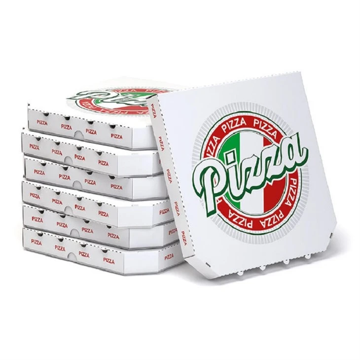 Yetkazib beruvchi maxsus dizayn bosilgan pizza qutilari